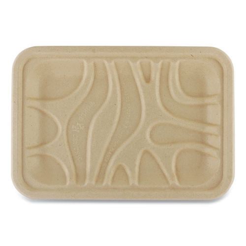 Fiber Trays, Pla Lined, Pfas Free, 1-compartment, 8.2 X 5.7 X 0.7, Natural, 500/carton